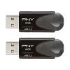 PNY Elite Turbo Attache 4 64GB USB 3.2 Flash Drive, Black, 2/Pack (P-FD64GX2TBAT4G)
