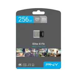 PNY Elite-X Fit 256GB USB 3.1 Type-A Flash Drive, Black (P-FDI256EXFIT-GE)