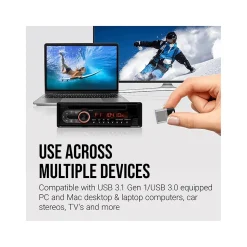 PNY Elite-X Fit 256GB USB 3.1 Type-A Flash Drive, Black (P-FDI256EXFIT-GE)