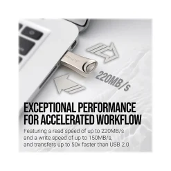 PNY Elite-X 128GB USB 3.2 Type A Flash Drive, Silver (P-FDI128ELTX-GE)