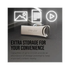 PNY Elite-X 128GB USB 3.2 Type A Flash Drive, Silver (P-FDI128ELTX-GE)