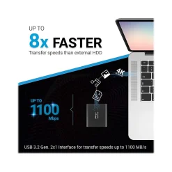 PNY Pro Elite V2 1TB USB 3.2 External Solid State Drive (PSD0CS2160-1TB-RB)