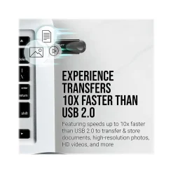 PNY Turbo Attache 4 128GB USB 3.0 Type A Flash Drive, Black (P-FD128TBAT4-GE)