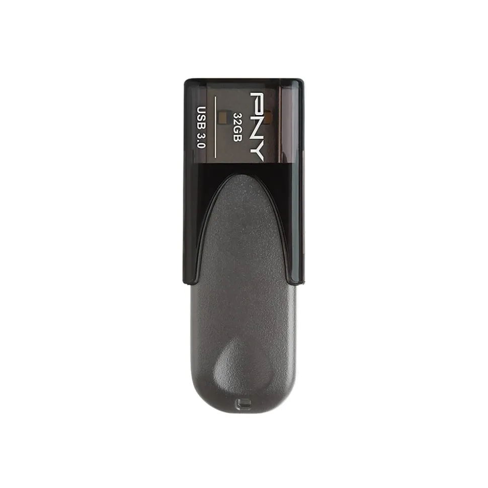 PNY Turbo Attache 4 32GB USB 3.0 Type A Flash Drive, Black (P-FD32GTBAT4-GE)