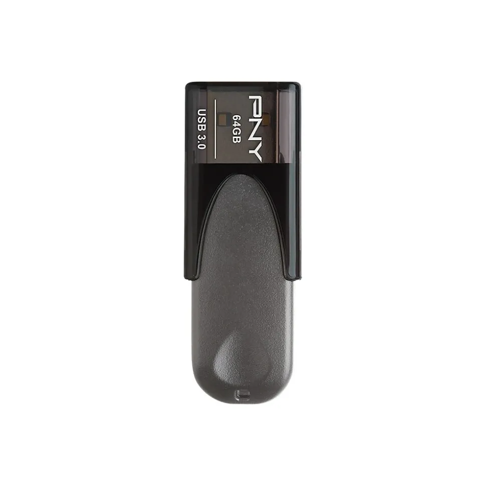 PNY Turbo Attache 4 64GB USB 3.0 Type A Flash Drive, Black (P-FD64GTBAT4-GE)