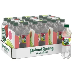 Poland Spring Sparkling Water, Raspberry Lime, 16.9 oz. Bottles, 24/Carton (12349573/122058)