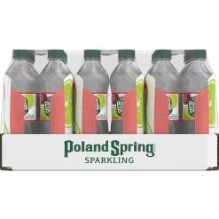 Poland Spring Sparkling Water, Raspberry Lime, 16.9 oz. Bottles, 24/Carton (12349573/122058)