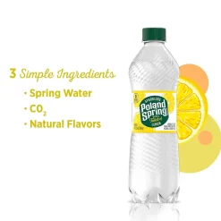 Poland Spring Sparkling Water, Lively Lemon, 16.9 oz. Bottles, 24/Carton (12349569/100965)