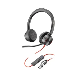 Poly Blackwire 8225 Noise Canceling Stereo Headset, USB-C/USB-A, UC/MS Certified (8X225AA)