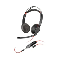 Poly Blackwire 5220 Stereo Headset, USB-C/3.5mm, UC Certified, Bulk (8X231A6)