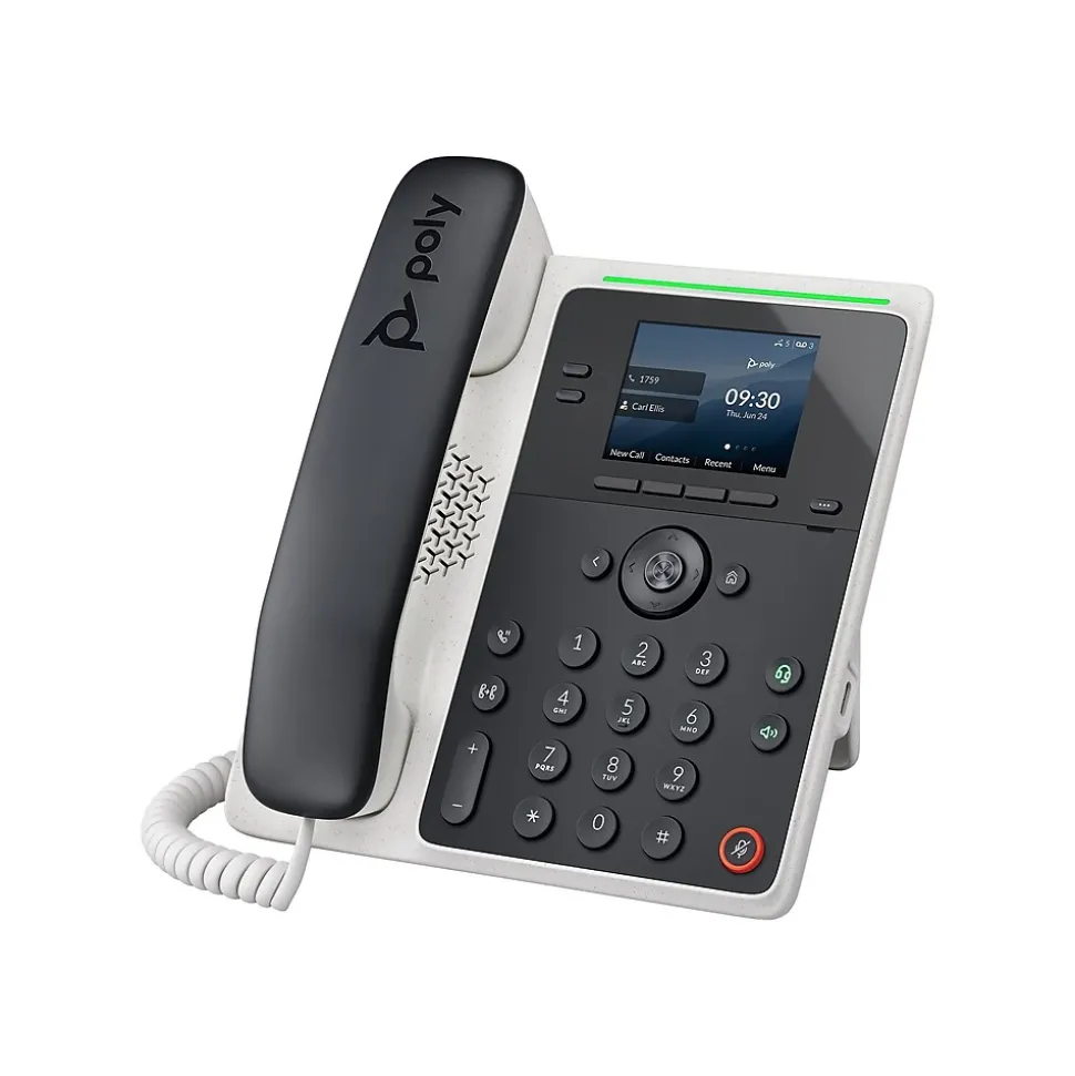 Poly Edge E100 Corded Conference Telephone, Black/White (2200-86980-025)