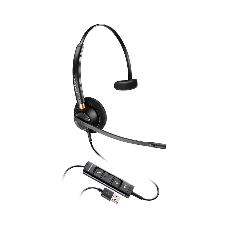 Poly EncorePro 515 Mono On Ear Headset, USB-A, MS Certified (783R1AA)