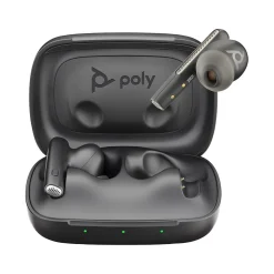 Poly Voyager Free 60 UC Wireless Noise Cancelling Bluetooth Earbuds, USB-A, UC Certified, Carbon Black (7Y8H3AA)