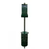 Poopy Pouch 10 Gallon Steel Trash Can Station with Lid, Green (PP-H-Kit)