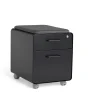 Poppin Black Mini Stow 2-Drawer Vertical File Cabinet, Rolling, Black (104730)