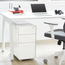 Poppin Black Slim Stow 3-Drawer Vertical File Cabinet, Black (104666)