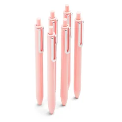 Poppin Luxe Retractable Gel Pen, Fine Point, Black Ink, 6/Pack (104448-US)