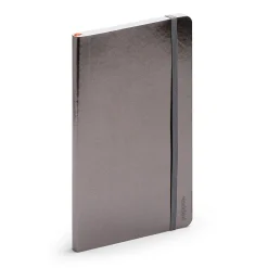 Poppin Medium Soft Cover Notebooks, Gunmetal, 25/Pack