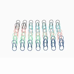 Poppin Modern Paper Clips, .31" x 1.5", Assorted, 50/Pack (105922-MC)