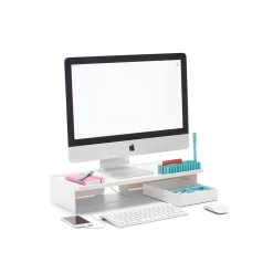Poppin Non-Adjustable Monitor Riser, White (102092)