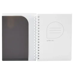 Poppin Pocket Notebook, 6" x 8.5", Ruled, 80 Sheets, Dark Gray (108850)
