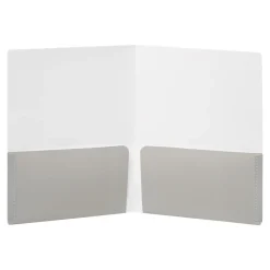 Poppin 2-Pocket Portfolio Folder, Blush/Light Gray (105225)