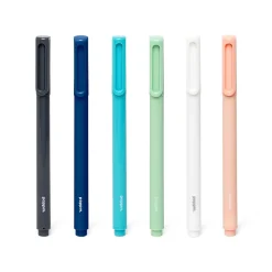 Poppin Signature Ballpoint Pens, Medium Point, Black Ink, 6/Pack (105066)