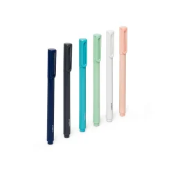 Poppin Signature Ballpoint Pens, Medium Point, Black Ink, 6/Pack (105066)