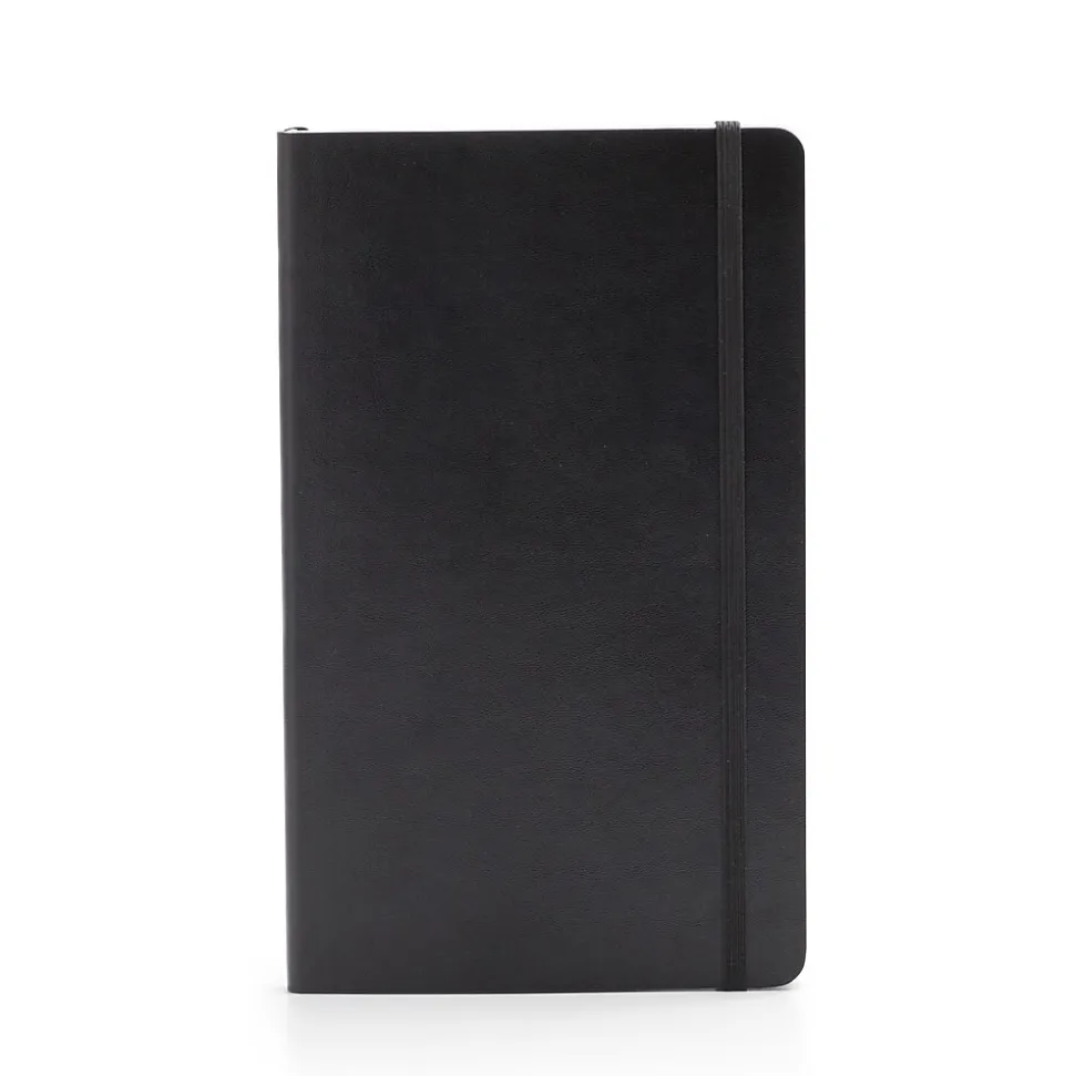 Poppin Soft Cover Notebooks, Medium, Black, 100/Box (105043)