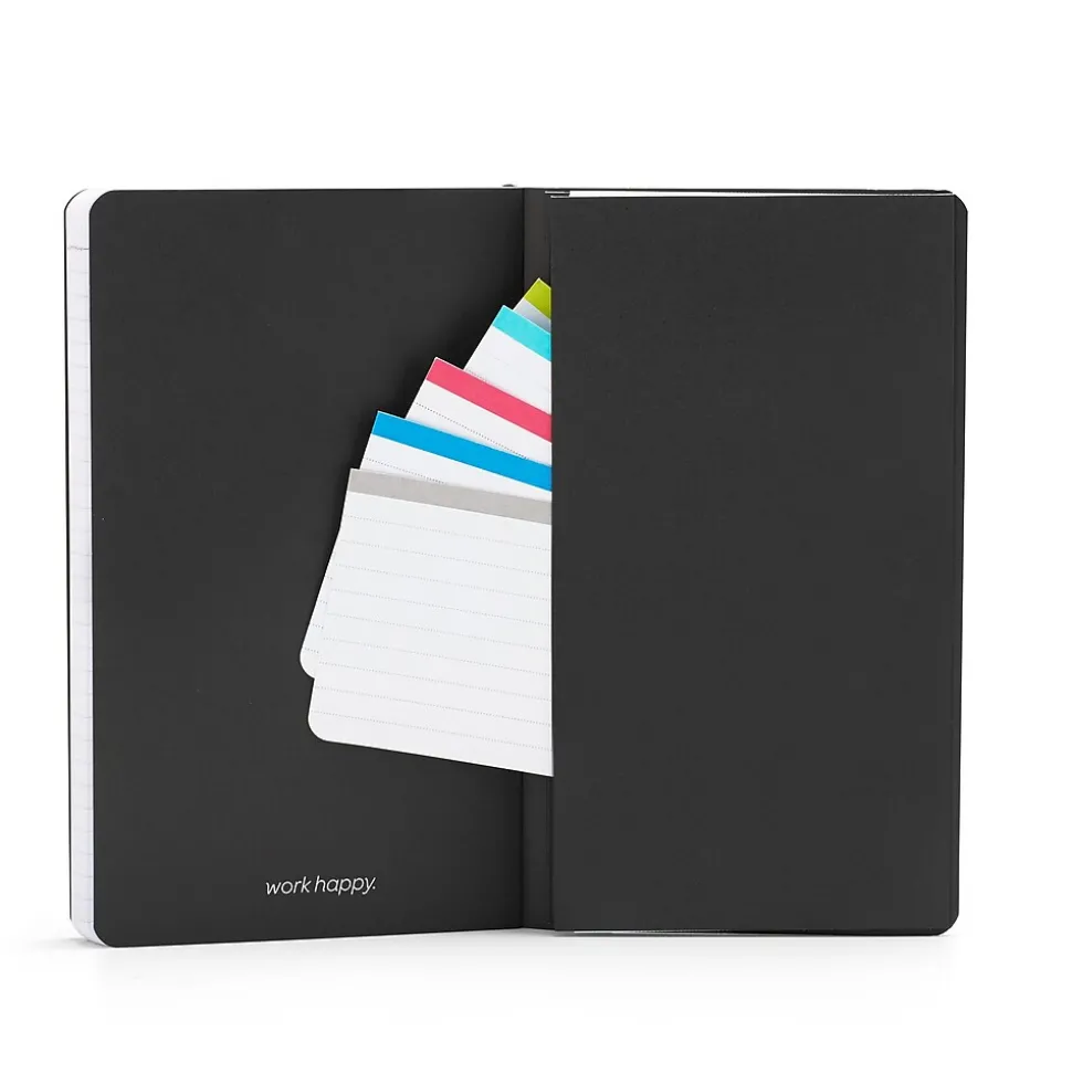 Poppin Soft Cover Notebooks, Medium, Black, 100/Box (105043)