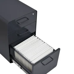 Poppin Stow 3 Drawer Vertical File, Charcoal, Letter/Legal, 15.75''W (103536)