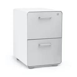 Poppin, Stow 2-Drawer File Cabinet, White & Light Gray (101834)