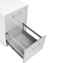 Poppin, Stow 2-Drawer File Cabinet, White & Light Gray (101834)