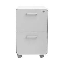 Poppin Stow 2-Drawer Mobile Vertical File Cabinet, Letter/Legal Size, Lockable, 25