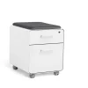 Poppin Stow 2-Drawer Mobile Vertical File Cabinet, Letter/Legal Size, Lockable, 21.5"H x 15.75"W x 20"D, White (104731)