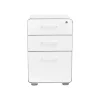Poppin Stow 3-Drawer Mobile Vertical File Cabinet, Letter/Legal Size, Lockable, 24"H x 15.75"W x 20"D, White (100425)