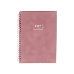 Poppin Velvet Professional Notebooks, 6" x 8.25", Dotted, 40 Sheets, Pink (106161)