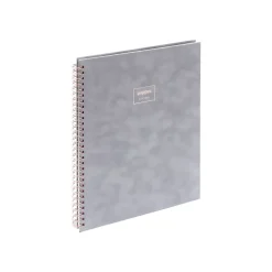 Poppin Velvet Professional Notebooks, 8.25" x 10.25", Narrow Ruled, 40 Sheets, Gray/Silver (106160)