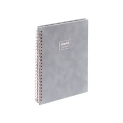 Poppin Velvet Professional Notebooks, 6" x 8.25", Dotted, 40 Sheets, Gray/Silver (106163)