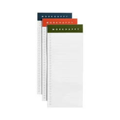 Poppin Work Happy Magnetic List Pads, Lagoon/Clay/Olive, 50 Sheets/Pad, 3 Pads/Pack (106511)