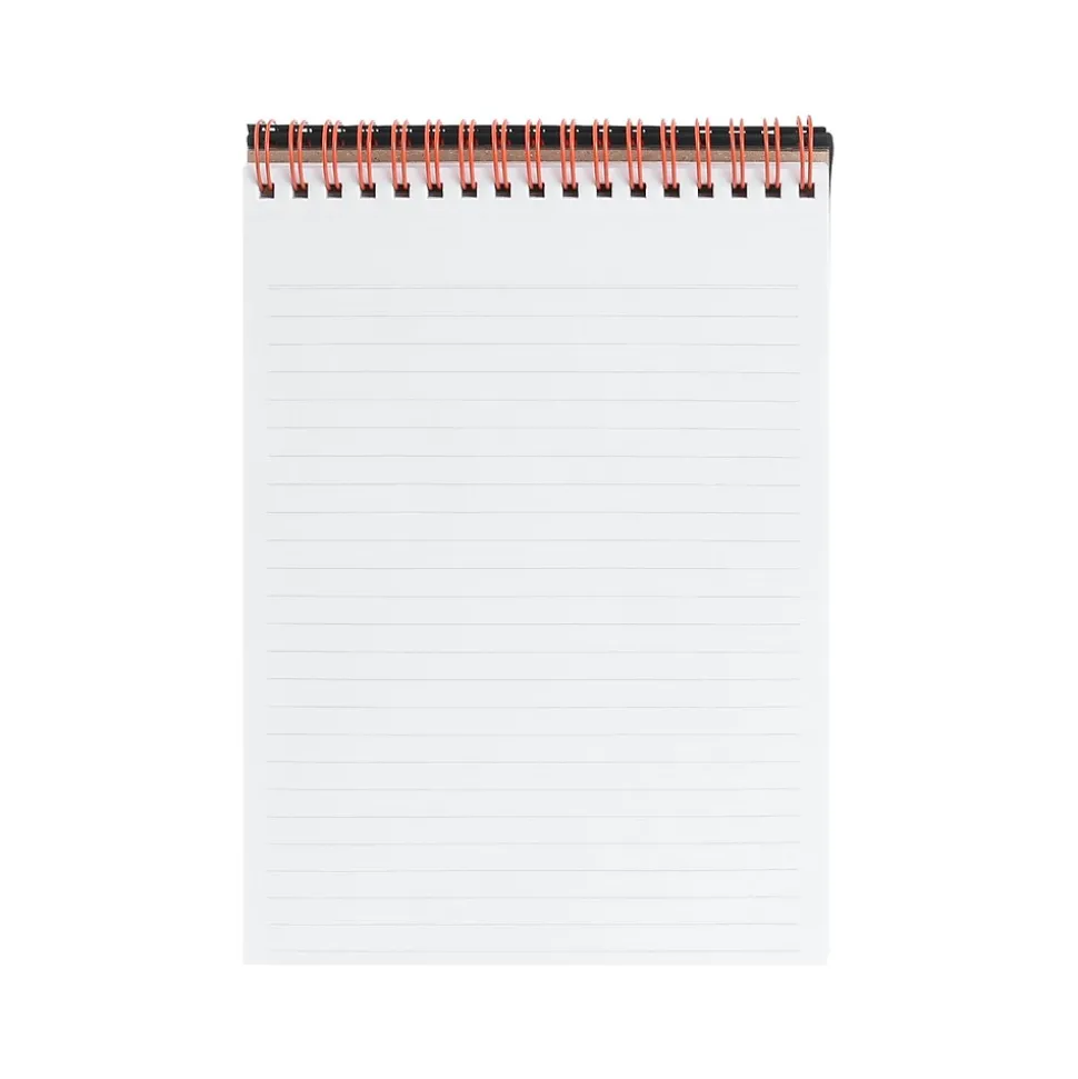 Poppin Work Happy Notebook, 5.8" x 8.25", Ruled, 40 Sheets, Lagoon + Clay (107491)