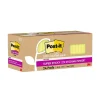 Post-it 100% Recycled Paper Super Sticky Notes, 3" x 3", Canary Collection, 70 Sheets/Pad, 24 Pads/Pack (654R-24SSCY-CP)
