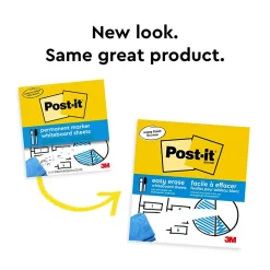 Post-it Easy Erase Plastic Adhesive Dry-Erase Whiteboard, 9.1" x 9.1", 2/Pack (FWS-Sheets-2PK)