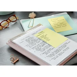 Post-it Greener Recycled Notes, 4" x 6", Canary Collection, Lined, 100 Sheet/Pad, 12 Pads/Pack (660RPYW)
