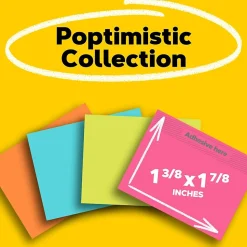 Post-it Notes, 1 3/8" x 1 7/8", Poptimistic Collection, 100 Sheet/Pad, 12 Pads/Pack (653AN)