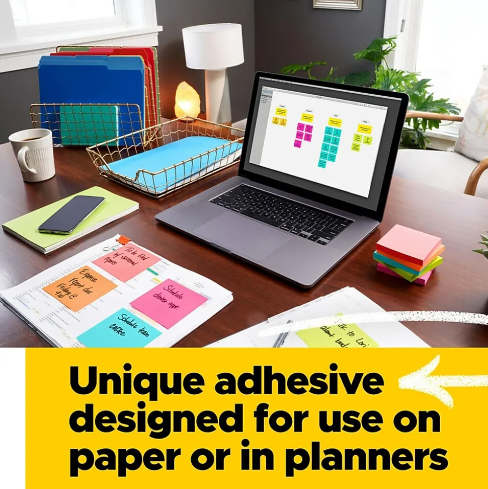 Post-it Notes, 3" x 3", Canary Collection, 100 Sheet/Pad (654-2700-YW)