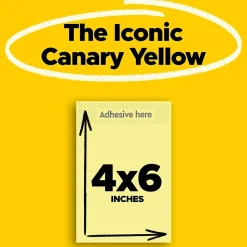Post-it Notes, 4" x 6", Canary Collection, 100 Sheet/Pad, 12 Pads/Pack (659-YW)