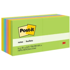 Post-it Notes, 3" x 3", Floral Fantasy Collection, 100 Sheet/Pad, 14 Pads/Pack (65414AU)