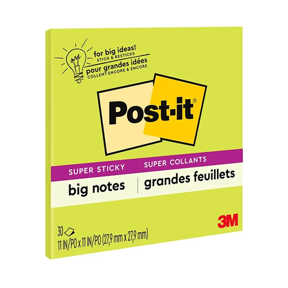 Post-it Notes, 11" x 11", Green, 30 Sheet/Pad (BN11G)