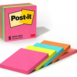 Post-it Notes, 3" x 3", Poptimistic Collection, 100 Sheet/Pad, 5 Pads/Pack (6545PK)